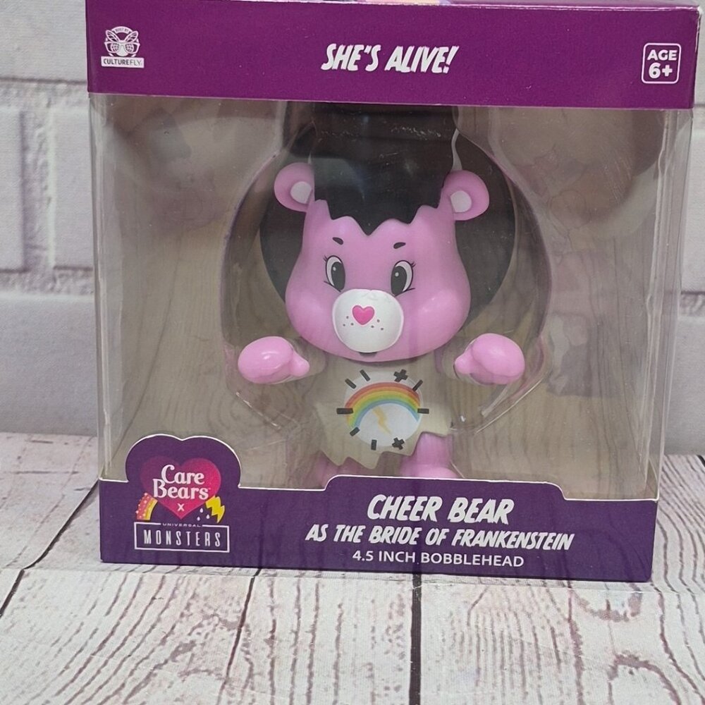 Care Bears Cheer Bear as Bride Of Frankenstein 4.5in Bobblehead NIB
